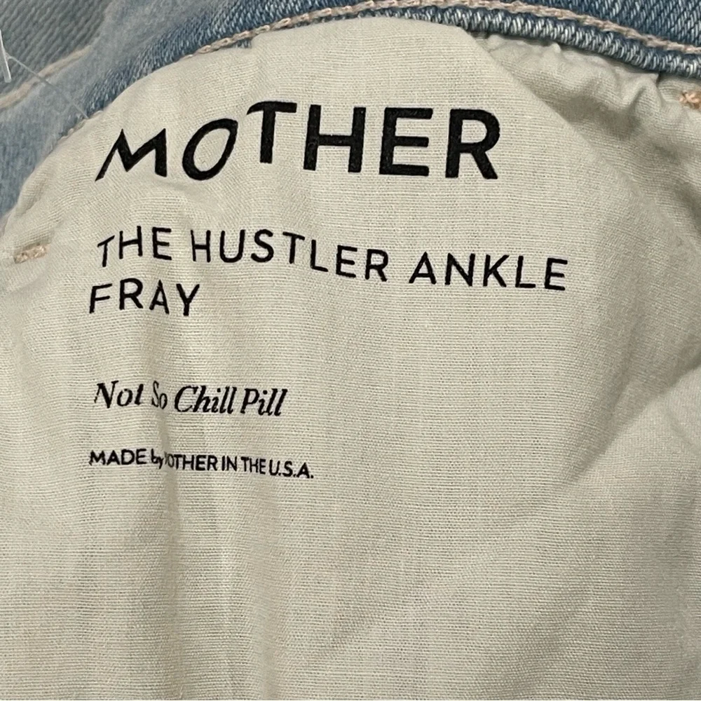 MOTHER The Hustler High Waist Ankle Fray Jeans - Not So Chill Pill - Sz - 28